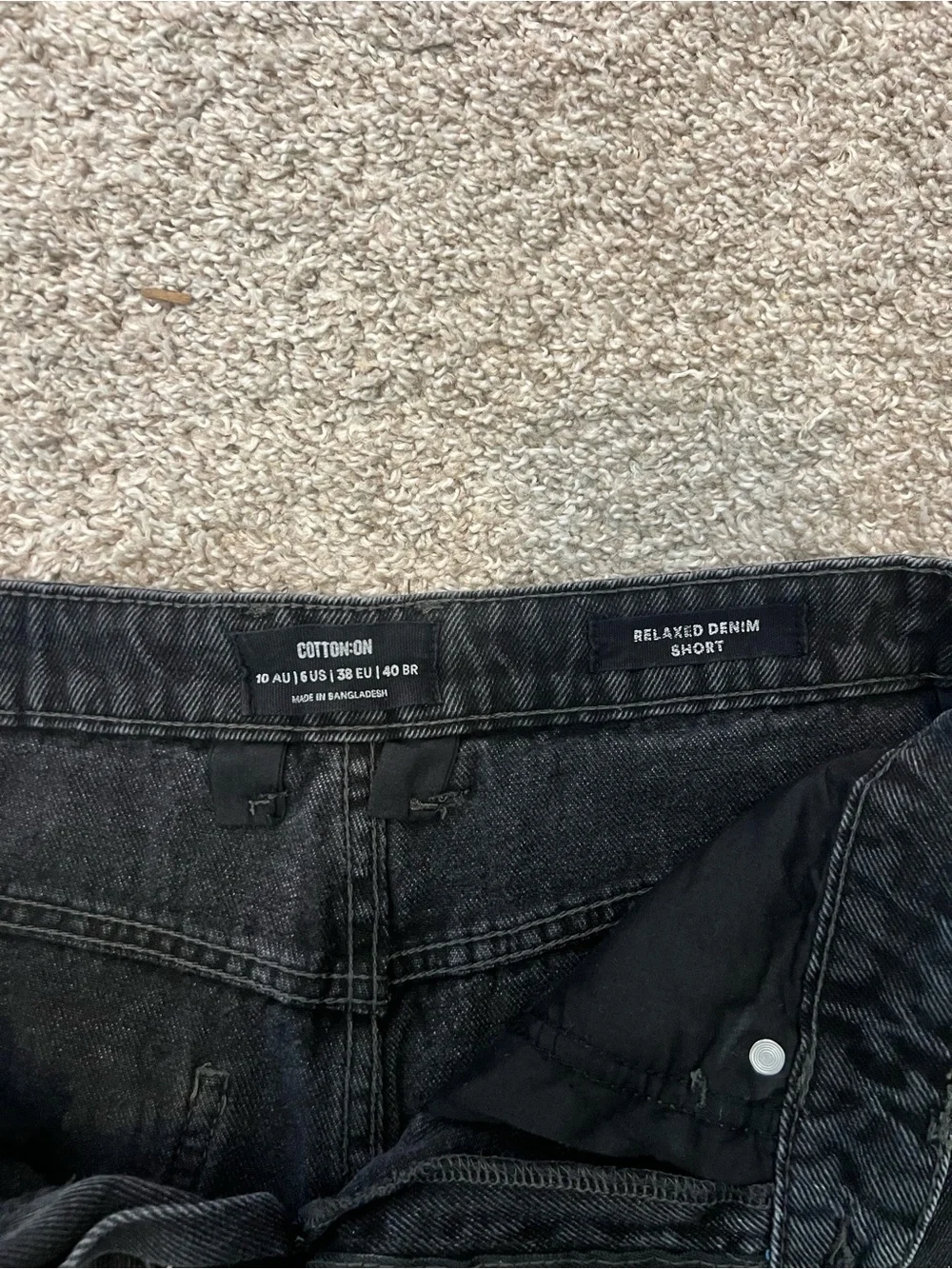Cotton On Black Relaxed Denim Shorts